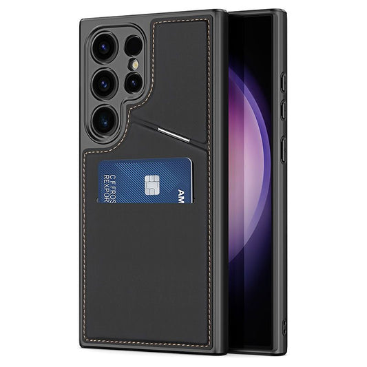 ✨Luxe leren telefoonhoes met magnetische sluiting, RFID-bescherming, kaarthouder en standaard voor Galaxy
