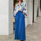 Dames Bloemen Overhemd en Wijde Broek Set