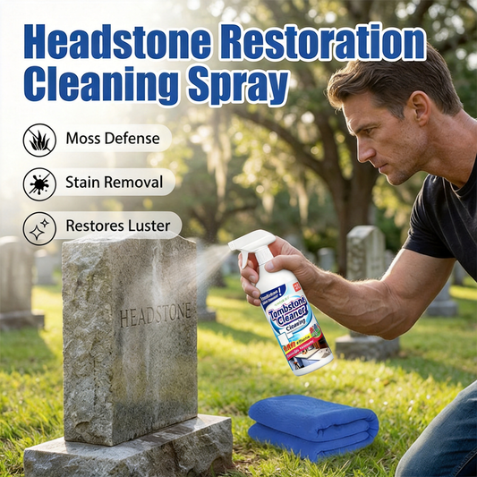 🔥Graveyard Moss Cleaner – Multifunctionele vlekverwijderingsspray – verwijdert op professionele wijze mos en vuil van grafstenen, steenreiniger