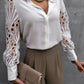 Sexy kanten blouse met uitsnede en mesh