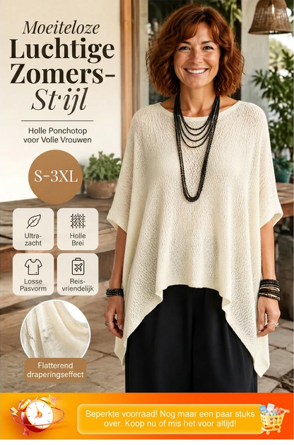 🔥50K+ VERKOCHT HALVE PRIJS🌿 Holle poncho top kwalitatieve mengstof losse pasvorm S-3XL