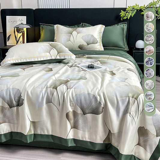 🔥Zomeruitverkoop - 50% korting🌸Koelend, ademend bloemenbeddengoed (4-delige set)