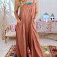 💝Mouwloze jumpsuit met wijde pijpen en zakken voor dames