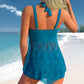 🏖️Hot Sale 50% korting💕 Dames tweedelig badpak: top met V-hals en kanten afwerking + boyshorts