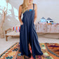 💝Mouwloze jumpsuit met wijde pijpen en zakken voor dames