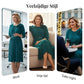 Dames midijurk met plooien, 3/4 mouwen en ceintuur🔥Koop 2 artikelen en ontvang gratis verzending🔥