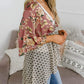 🟌 Bloemenprint kimono-vesten voor dames met ruches aan de mouwen, een strik en een losse, zwierige boho-stijl