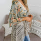 🟌 Bloemenprint kimono-vesten voor dames met ruches aan de mouwen, een strik en een losse, zwierige boho-stijl