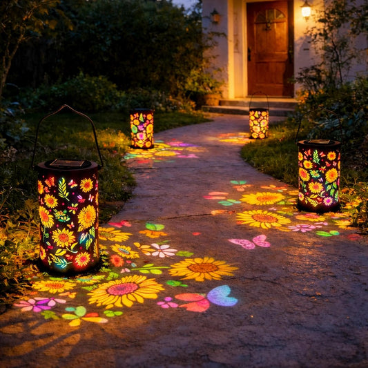 🔥SPECIALE AANBIEDING 50% KORTING-🌞Kleurrijke zonne-energie tuinlantaarn met zonnebloemmotief💫