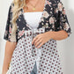 🟌 Bloemenprint kimono-vesten voor dames met ruches aan de mouwen, een strik en een losse, zwierige boho-stijl