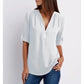 Blouses met losse 3/4 mouwen en ritssluiting in plus size