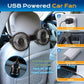 🌞 50% KORTING🔥 USB-ventilator voor in de auto met twee ventilatorkoppen, 3 snelheden, 360° draaibaar