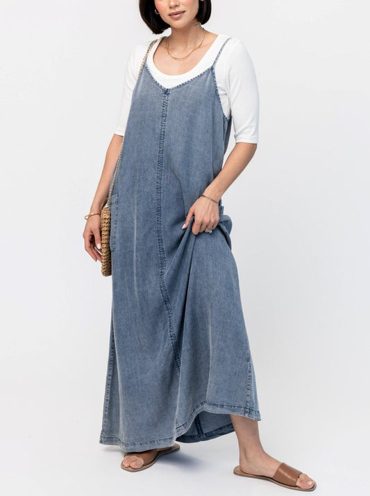 VERKOOP 49% 🔥Maxi denim jumper jurk voor dames