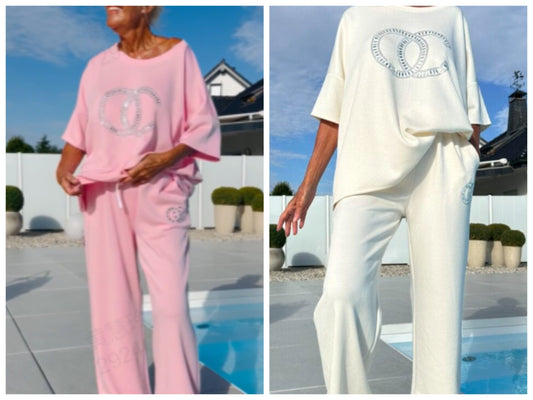 ⏳Beperkte aanbieding! ⏰Casual tweedelige set voor dames, effen top en losse broek