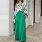 Dames Bloemen Overhemd en Wijde Broek Set
