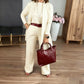 Elegant Lange Cardigan & Top & Broek 3-Delige Set