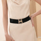 【Directe verkoop vanuit de fabriek】Vintage gouden gesp hoge elastische leren riem voor dames