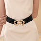 【Directe verkoop vanuit de fabriek】Vintage gouden gesp hoge elastische leren riem voor dames