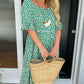 Midi-jurk met ronde hals en stippenprint