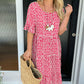 Midi-jurk met ronde hals en stippenprint