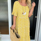 Midi-jurk met ronde hals en stippenprint