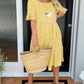 Midi-jurk met ronde hals en stippenprint