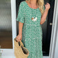 Midi-jurk met ronde hals en stippenprint