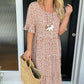 Midi-jurk met ronde hals en stippenprint