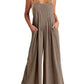 💝Mouwloze jumpsuit met wijde pijpen en zakken voor dames