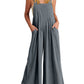 💝Mouwloze jumpsuit met wijde pijpen en zakken voor dames