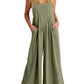 💝Mouwloze jumpsuit met wijde pijpen en zakken voor dames