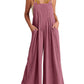 💝Mouwloze jumpsuit met wijde pijpen en zakken voor dames