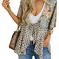 🟌 Bloemenprint kimono-vesten voor dames met ruches aan de mouwen, een strik en een losse, zwierige boho-stijl