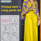Dames Bloemen Overhemd en Wijde Broek Set