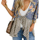 🟌 Bloemenprint kimono-vesten voor dames met ruches aan de mouwen, een strik en een losse, zwierige boho-stijl
