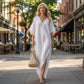 Casual maxi-jurk met V-hals voor dames