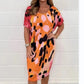 Ronde Hals Losse Casual Luipaardprint Jurk