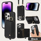 Leren Telefoonhoesje voor iPhone met Lanyard, Polsbandje en Flip Wallet