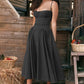 Mouwloze midi-jurk met corset-pasvorm