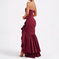 Sexy strapless jurk met onregelmatige zoom voor dames 💃