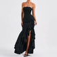 Sexy strapless jurk met onregelmatige zoom voor dames 💃