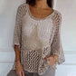 Damesmode Rond Hals Gebreide Visnet Top