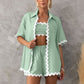 Dames Zomer Shirt Top Met Hoge Taille Shorts Casual 2-Delige Set