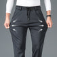 Heren Stretch IJs Zijden Casual Rechte Broek