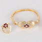 Elegante dames rood bloem bergkristal sieraden set