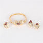 Elegante dames rood bloem bergkristal sieraden set