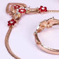 Elegante dames rood bloem bergkristal sieraden set