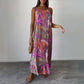 Mouwloze lange jurk met print