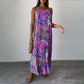 Mouwloze lange jurk met print