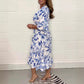 Dames Elegante V-hals Jurken met Botanische Prints